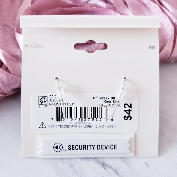 Pure Silver Plated Crystal Rectangle Earrings New - Picture 2 of 9